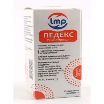 Перметрин Педекс 0,5% раствор д/нар, примен, 60мл